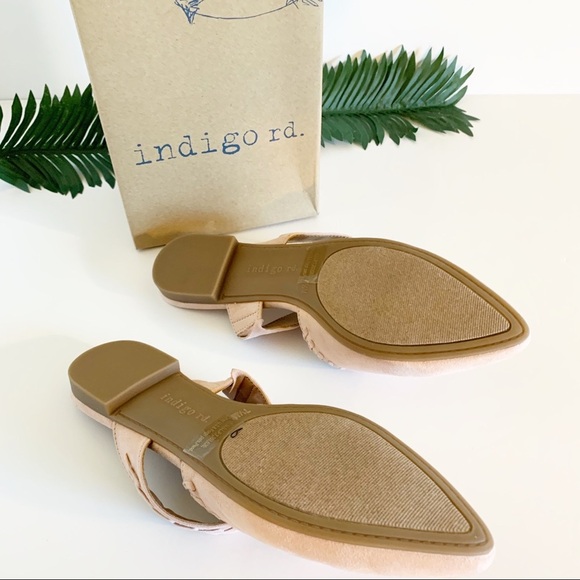 Indigo Womens Gabela Fabric Toe Slide Flats, Blush - Picture 7 of 7
